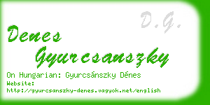 denes gyurcsanszky business card